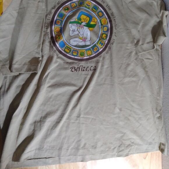 Vintage Time Carrier Mayan Character Belize T-Shirt - Picture 3 of 9